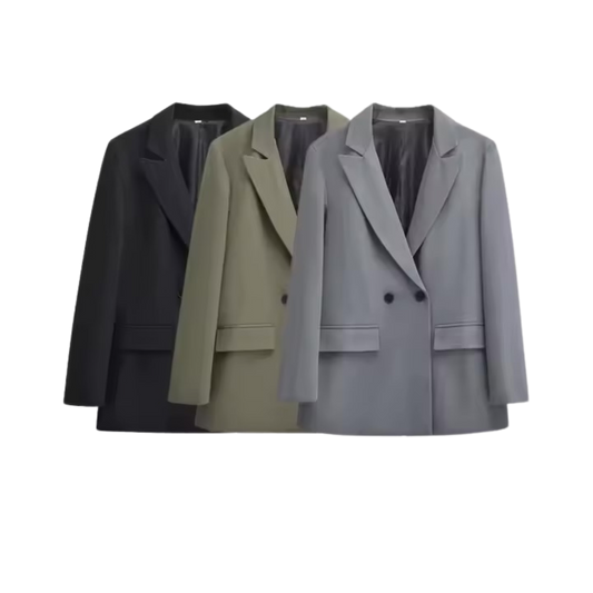 TIMEFINITY Damen Oversize Blazer 2025 – doppelreihig, elegant geschnitten, Trend-Piece für Alltag, Büro & Events